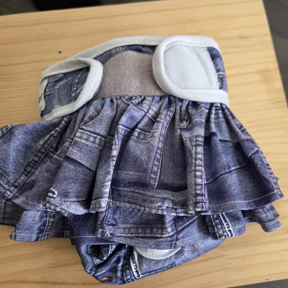Stylish Denim Dog Diaper Skirt